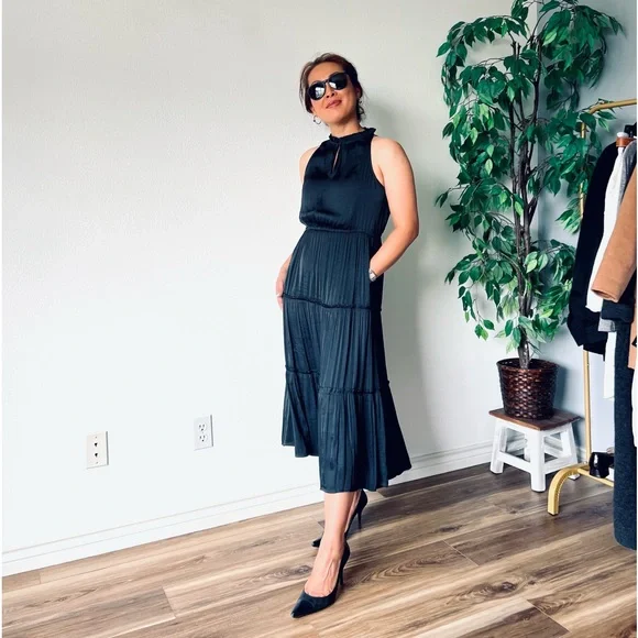 gap tiered midi dress Tiered Denim Western Midi Dress